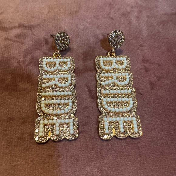 Rose Gold Bride Earrings - Picture 1 of 2